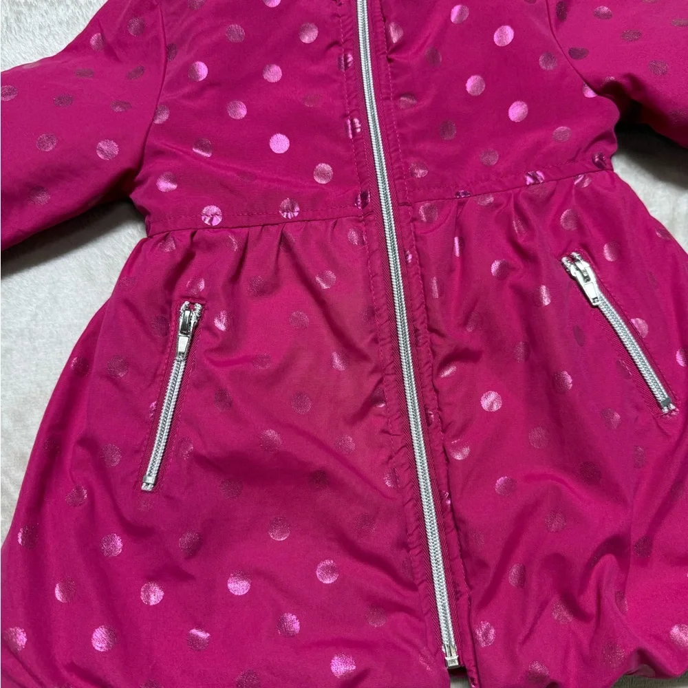 Penelope Mack | Toddler Baby Girl Fuchsia Polka Dot Jacket | 18M